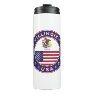 Illinois, USA States, Illinois t-shirt Thermal Tumbler