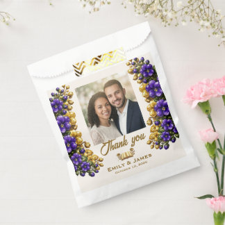 Illinois Violet Photo Wedding Seed Packet Favour Bag