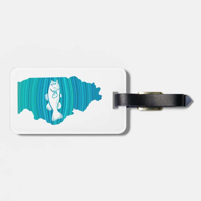 Illinois Wave Fishing Luggage Tag (Back Horizontal)