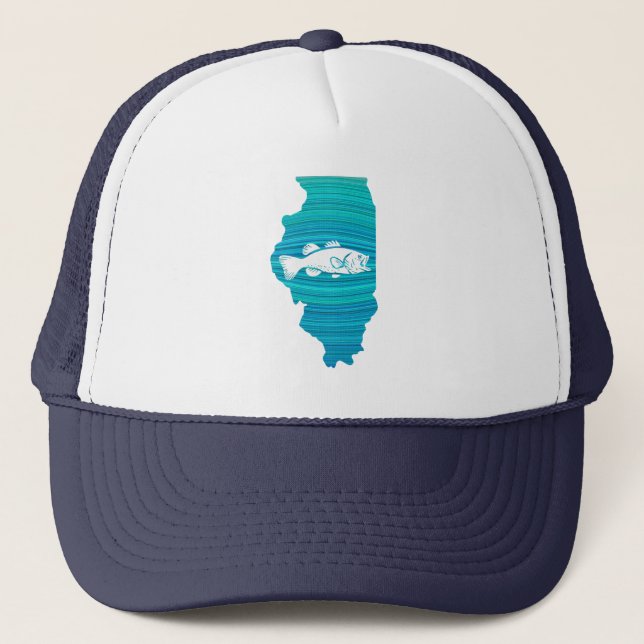 Illinois Wave Fishing Trucker Hat (Front)