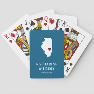 Illinois Wedding Favour Deck of Cards, State Map Playing Cards