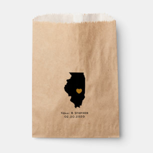 Illinois Wedding Favour Treat Sacks, Gift Bags