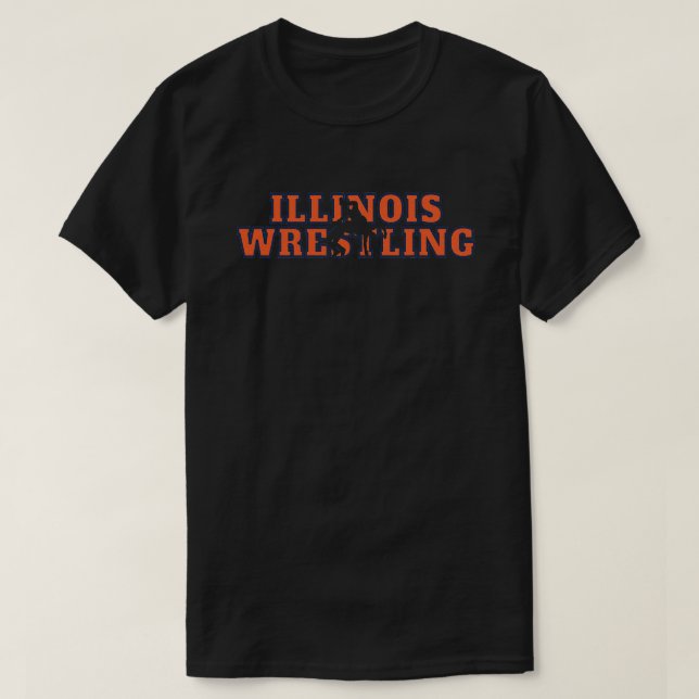 Illinois  Wrestling Team Freestyle Wrestler Gear  T-Shirt (Design Front)