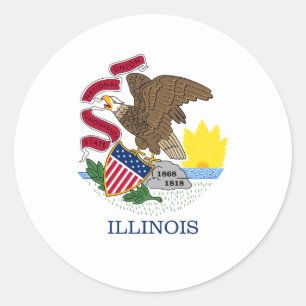 Illinoisan Flag, Flag of Illinois Classic Round Sticker
