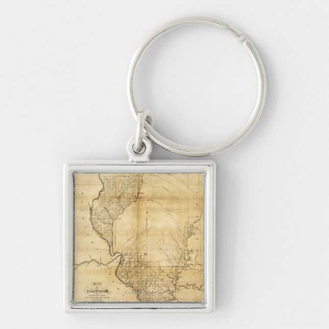 IllinoisPanoramic MapIllinois Key Ring (Front)