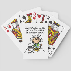 Illiterate People Humour Playing Cards