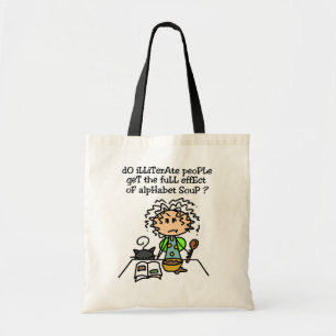 Illiterate People Humour Tote Bag