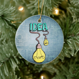 Illuminate Inspiration - Retro Light Bulb Ceramic Ornament