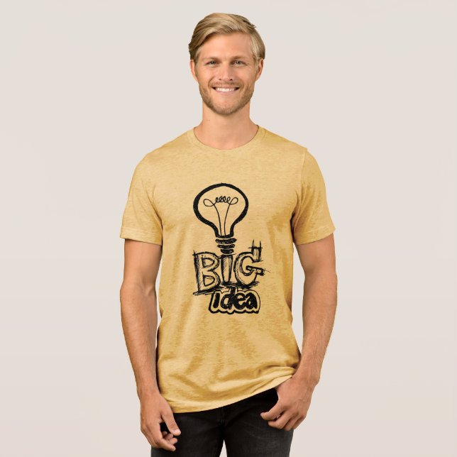 Illuminate Your Big Ideas - Retro Light Bulb Tri-Blend Shirt (Front Full)