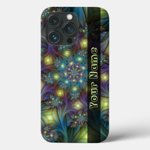 Illuminated Abstract Blue Purple Fractal Art Name iPhone 13 Pro Case