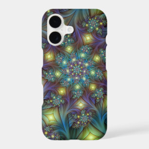Illuminated Abstract Shiny Teal Purple Fractal Art