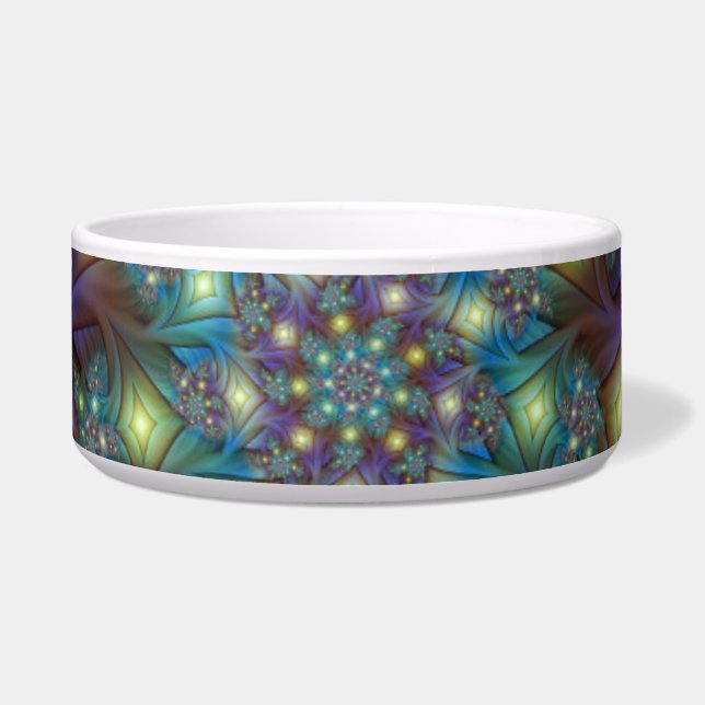 Illuminated Abstract Shiny Teal Purple Fractal Art (Front)