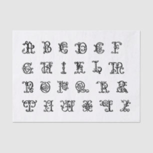 Illuminated Alphabet Letters for Decoupage Tissue Paper