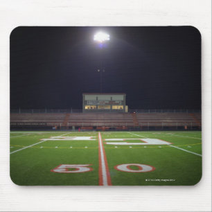 Illuminated American football field at night Mouse Pad