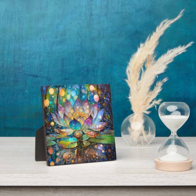 Illuminated Blooming Lotus Flower Plaque (Insitu)