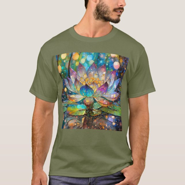 Illuminated Blooming Lotus Flower T-Shirt (Front)
