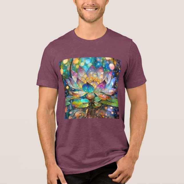 Illuminated Blooming Lotus Flower Tri-Blend Shirt (Front)