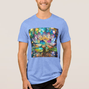 Illuminated Blooming Lotus Flower Tri-Blend Shirt