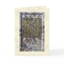 Illuminated Capital M Greeting Card