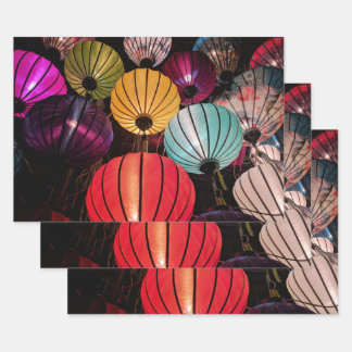 Illuminated Chinese Lanterns  Wrapping Paper Sheet
