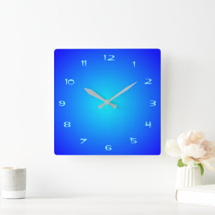 Illuminated Effect on Blue Aqua Kitchen Clocks