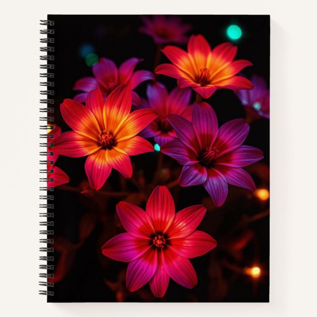 Illuminated Flower Spiral Notebook (Front)