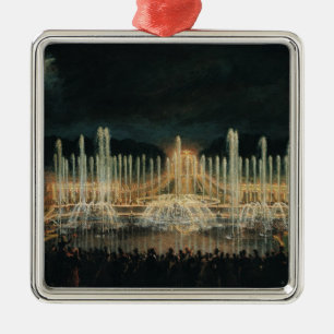 Illuminated Fountain Display Metal Ornament