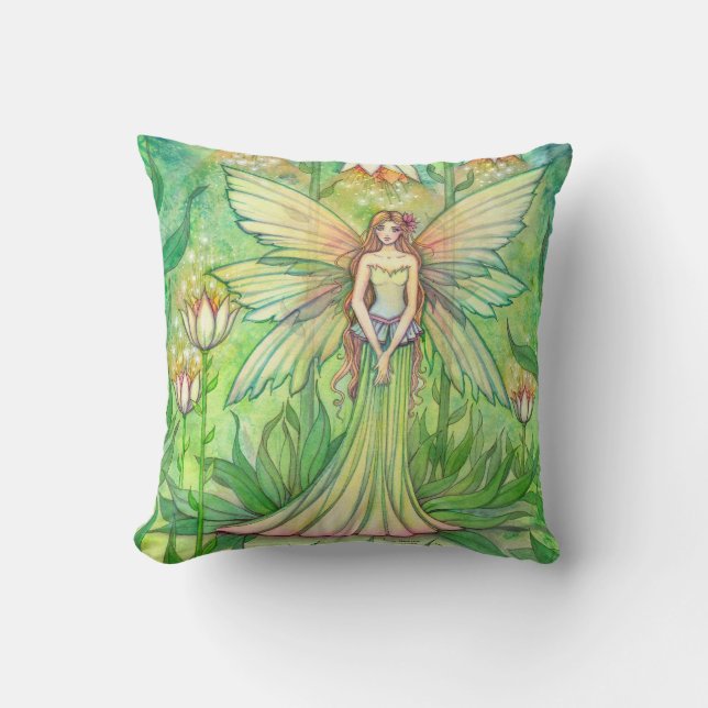 Illuminated Garden Fairy Fantasy Art Cushion (Front)