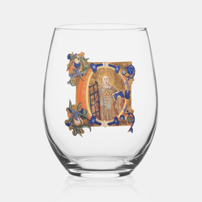 Illuminated Initial C wine glass (Front)