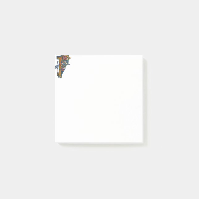 Illuminated Initial F PostIt Post-it Notes (Front)