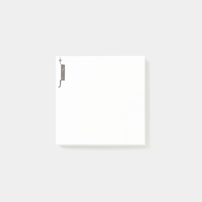 Illuminated Initial J Post-it Notes (Front)
