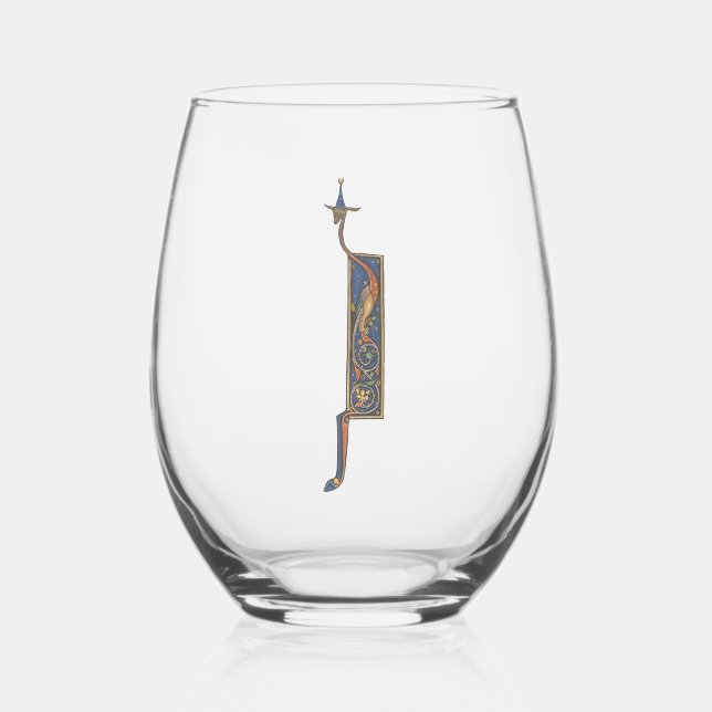 Illuminated Initial J Stemless Wine Glass (Front)