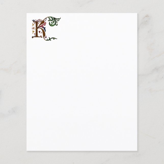 Illuminated Initial K paper (Front)