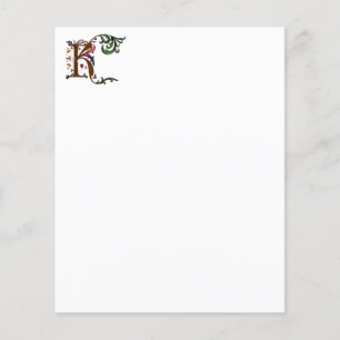 Illuminated Initial K paper