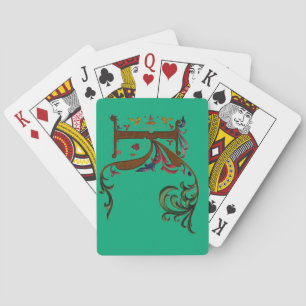 Illuminated Initial K Playing Cards