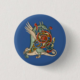 Illuminated Initial L 3 Cm Round Badge