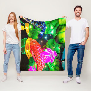 Illuminated Koi Fleece Blanket