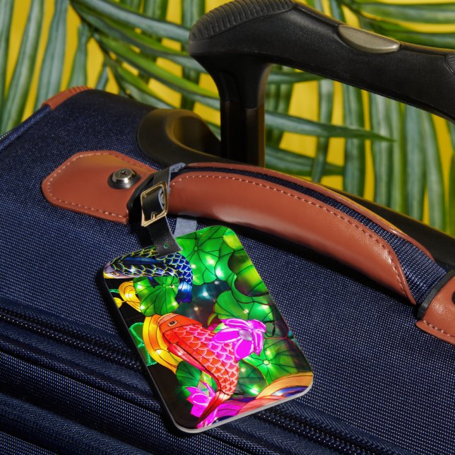 Illuminated Koi Luggage Tag (Front Insitu 1)