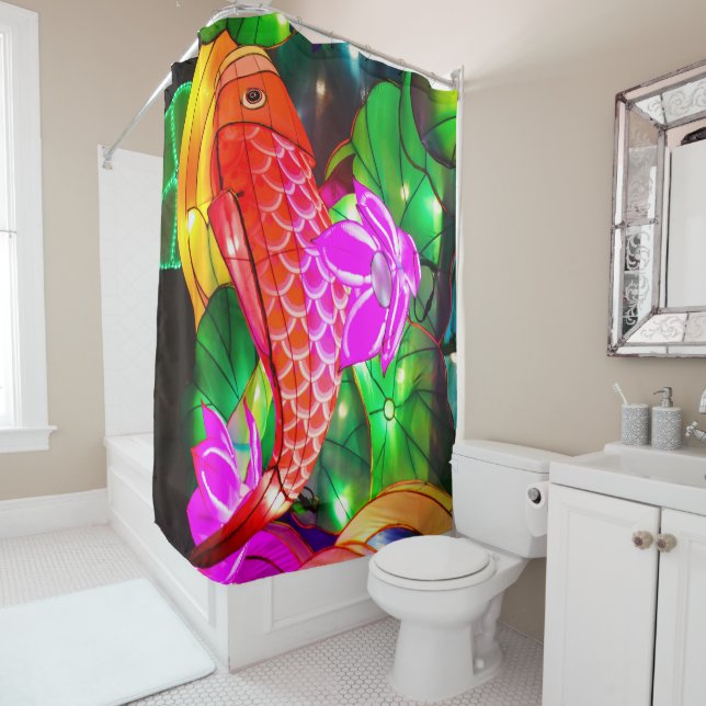 Illuminated Koi Shower Curtain (In Situ)