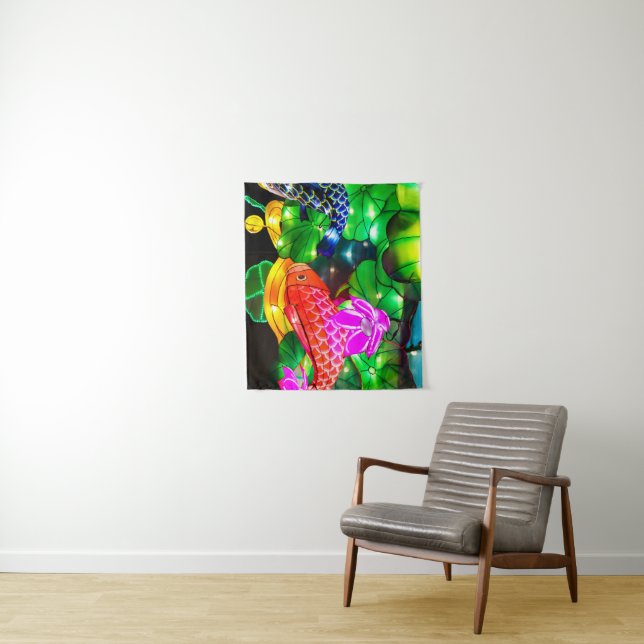 Illuminated Koi Tapestry (In Situ)