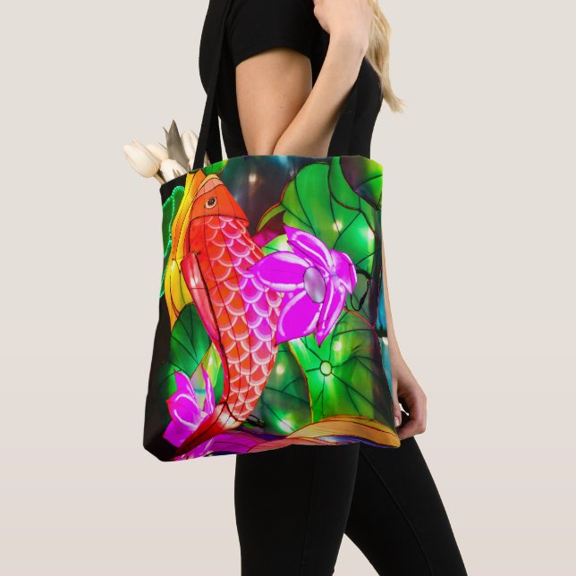 Illuminated Koi Tote Bag (Close Up)