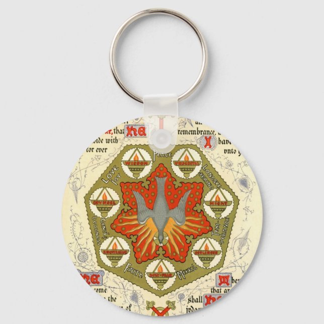 Illuminated Manuscript for Whitsuntide Key Ring (Front)