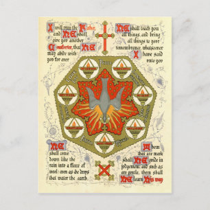 Illuminated Manuscript for Whitsuntide Postcard