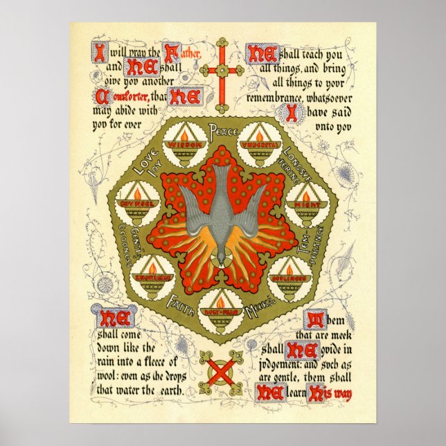 Illuminated Manuscript for Whitsuntide Poster (Front)