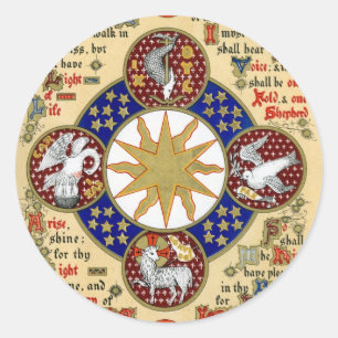 Illuminated Manuscript the Epiphany Classic Round Sticker