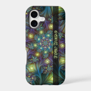 Illuminated modern blue purple Fractal Art Name
