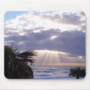 Illuminated morning clouds mouse pad