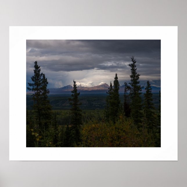 Illuminated Mountains Photograph Poster (Front)