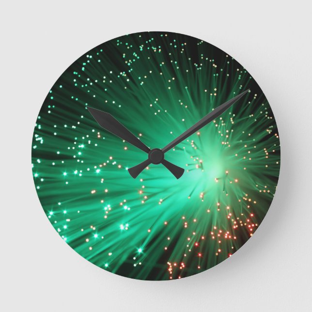 Illuminated Optical Fibers Round Clock (Front)