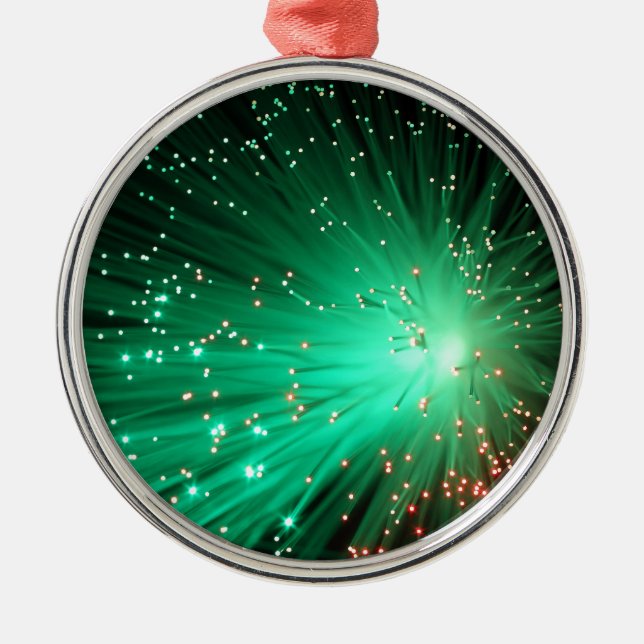 Illuminated Optical Fibres Metal Ornament (Front)